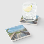 Naar het strand stenen onderzetter (Zijkant)