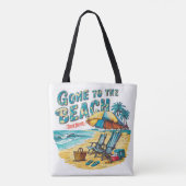 Naar het strand tote bag (Achterkant)