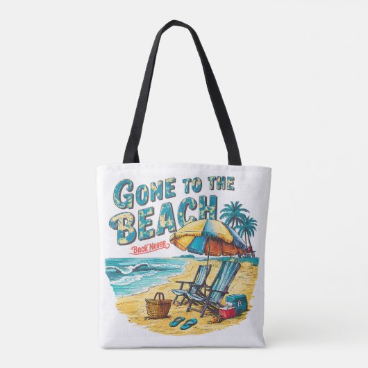 Naar het strand tote bag (Achterkant)