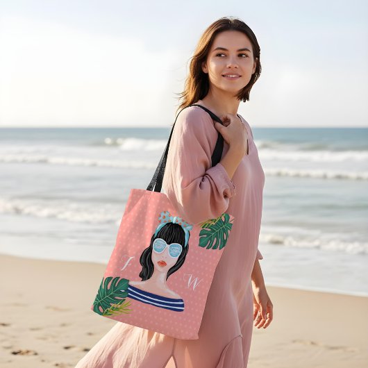 Naar het strand | Tropische bladeren van de winkel Tote Bag