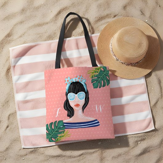 Naar het strand | Tropische bladeren van de winkel Tote Bag