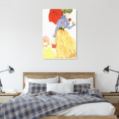 Naar het strand, van 'L'Estampe Moderne', publ Canvas Afdruk (Insitu (Slaapkamer))