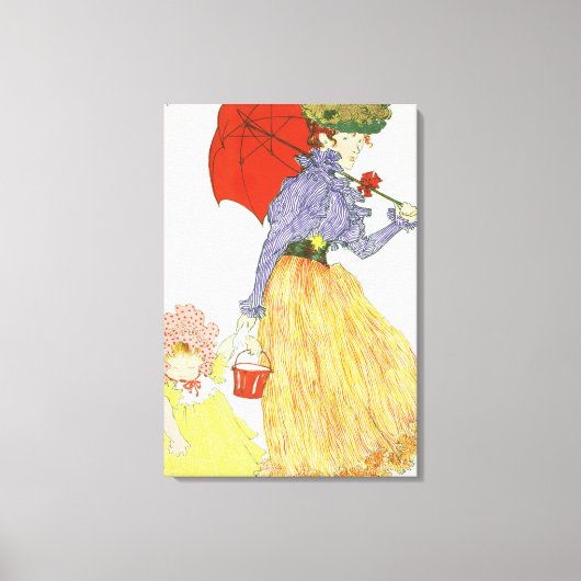 Naar het strand, van 'L'Estampe Moderne', publ Canvas Afdruk (Voorkant)