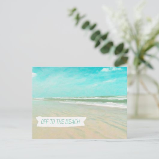 Naar het strand. Wijziging van de Briefkaarten Adr (Staand voorkant)