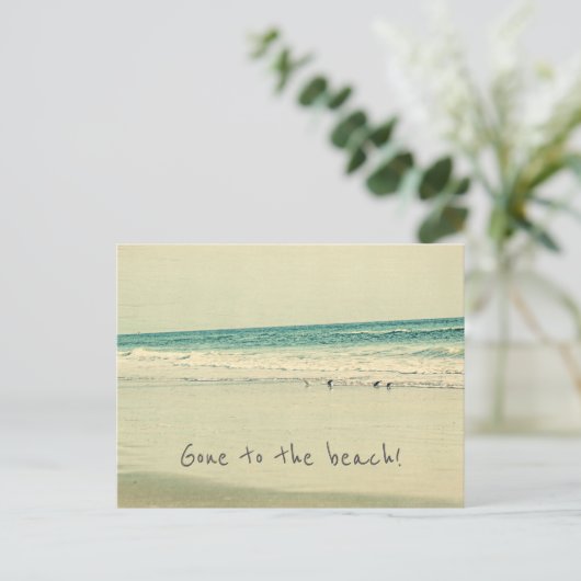 Naar het strand. Wijziging van de Briefkaarten Adr (Staand voorkant)