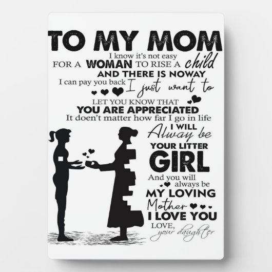 Naar het thuisdecor van mijn moeder | cadeau voor  fotoplaat (voorkant)