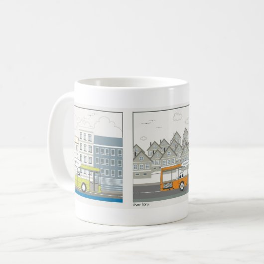 Naar het werk, ik roep koffiemok (Voorkant links)