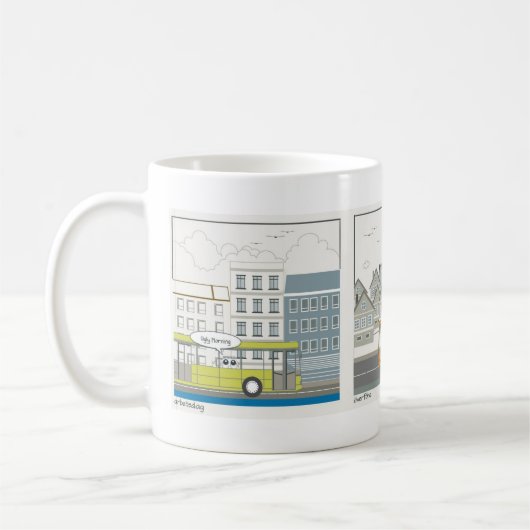 Naar het werk, ik roep koffiemok (Links)