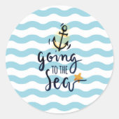 Naar het Zee - Nautische zomer Sticker (Voorkant)