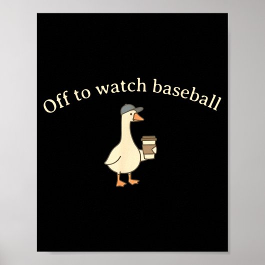 Naar honkbal kijken, grappige honkbal moeder gans poster (Voorkant)