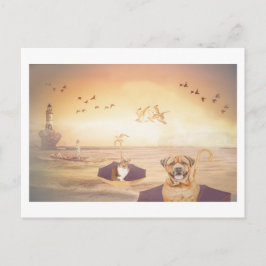 Naar huis gaan de vuurtoren keepers hun fantasie briefkaart