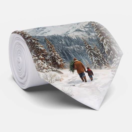 Naar huis - Heren aangepaste kerst stropdas (Opgerold)