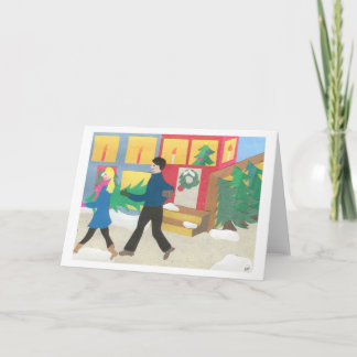 Naar huis het brengen van de Boom Feestdagen Kaart