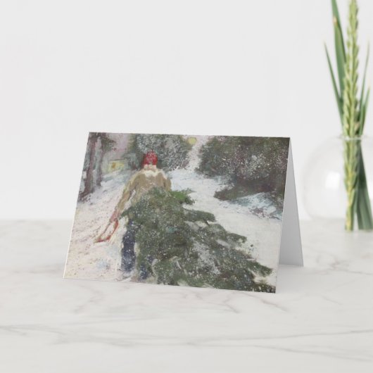 Naar huis het brengen van de Boom Feestdagen Kaart (Voorkant)