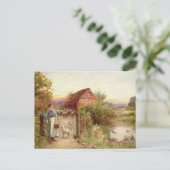 Naar huis het brengen van de Schapen Briefkaart (Staand voorkant)