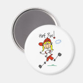 Naar huis rennen! Stick figuur magneet (Voorkant / Achterkant)