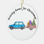 "Naar huis rijden voor kerstauto met cadeaus Keramisch Ornament (Links)