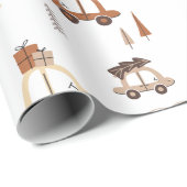 Naar huis rijden voor kerstpatronen cadeaupapier (Rol Hoek)