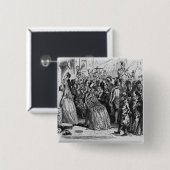 Naar huis vanuit de kerk vierkante button 5,1 cm (Voorkant /achterkant)