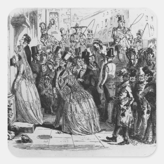 Naar huis vanuit de kerk vierkante sticker (Voorkant)