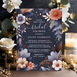 Naar Hydrangea Metallic Pure Navy Blue Vrijgezelle Kaart