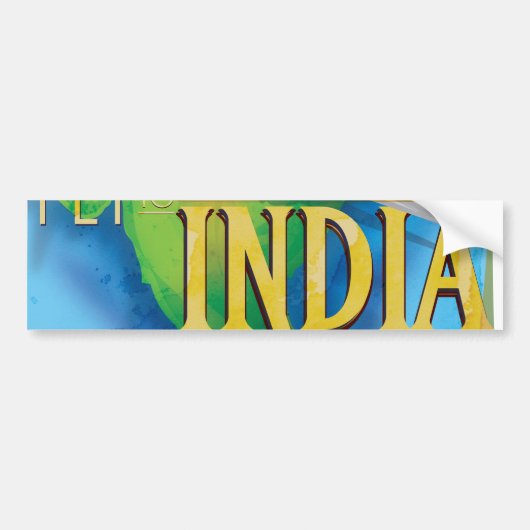 Naar India vliegen Bumpersticker (Voorkant)