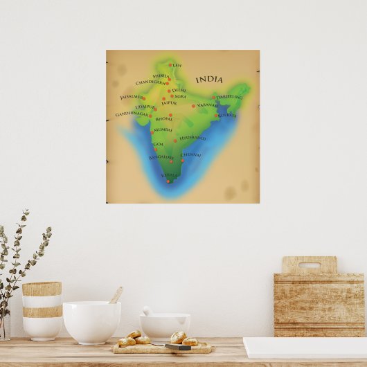 Naar India vliegen Poster (Keuken)