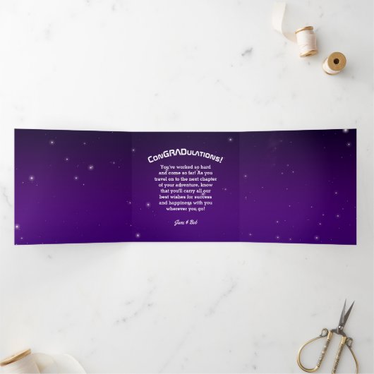 Naar je bestemming en verder dan de ruimte Afstude Drieluik Kaart (Binnen)