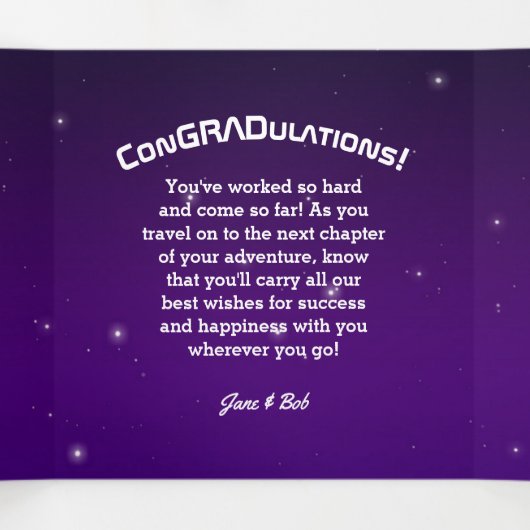 Naar je bestemming en verder dan de ruimte Afstude Drieluik Kaart (Binnenkant midden)