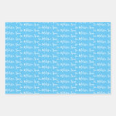 naar Jouw naam modern handschrift lichtblauw Inpakpapier Vel (Voorkant 3)