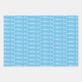 naar Jouw naam modern handschrift Light Blue 2 Inpakpapier Vel (Voorkant 3)