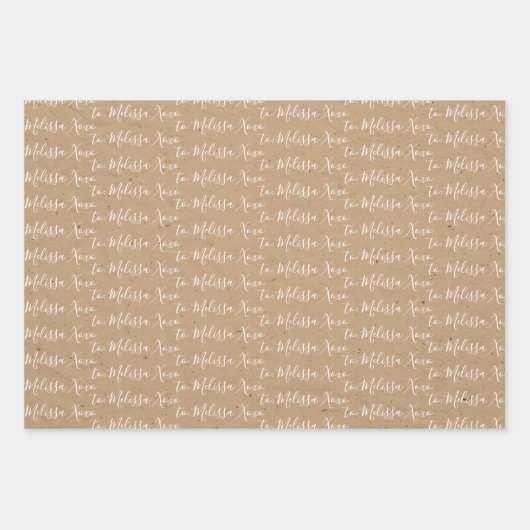 Naar Jouw naam Modern handschrift Papiertas 3 Inpakpapier Vel (Voorkant 3)