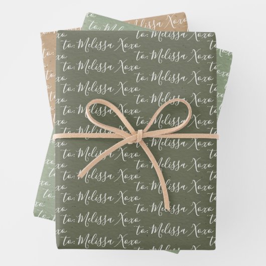 Naar Jouw naam Modern handschrift Papiertas 3 Inpakpapier Vel (In situ)