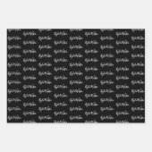 Naar Jouw naam modern Handschrift White Black Red Inpakpapier Vel (Voorkant 2)