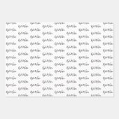 Naar Jouw naam modern Handschrift White Black Red Inpakpapier Vel (Voorkant)