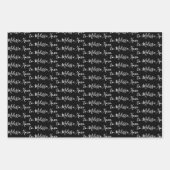 Naar Jouw naam modern Handschrift, wit, rood en zw Inpakpapier Vel (Voorkant 2)