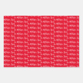 Naar Jouw naam modern Handschrift, wit, rood en zw Inpakpapier Vel (Voorkant)