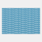 Naar Jouw naam Modern Handwriting Winter Blues Inpakpapier Vel (Voorkant 2)