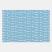 Naar Jouw naam Modern Handwriting Winter Blues Inpakpapier Vel (Voorkant 3)