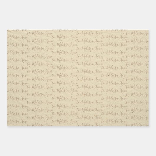 Naar Jouw naam Moderne handschriftenstructuur 1 Pa Inpakpapier Vel (Voorkant)