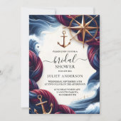 Naar knoopbootschip Navy Blue Nautical Vrijgezelle Kaart (Voorkant)