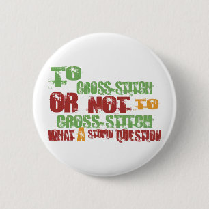 Naar kruissteek ronde button 5,7 cm