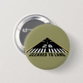 Naar landbaan geklaard ronde button 5,7 cm (Voorkant /achterkant)