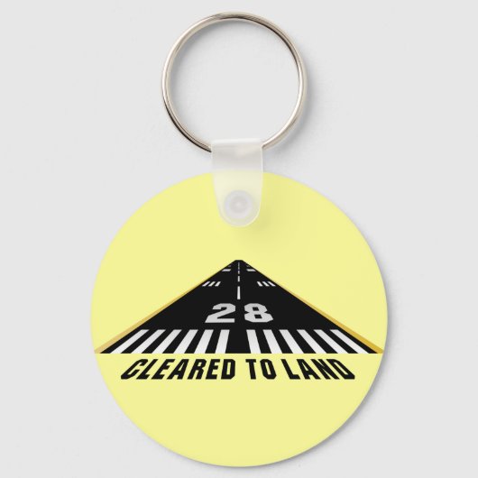 Naar landbaan geklaard sleutelhanger (Voorkant)