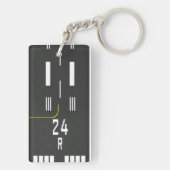 Naar landbaan geklaard sleutelhanger (achterkant)