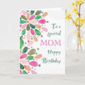 Naar mam op zondag kleurrijk kaart (Gele Bloem)