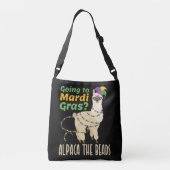 Naar Mardi Gras Alpaca de kralen Crossbody Tas (Achterkant)