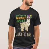 Naar Mardi Gras Alpaca de kralen T-shirt (Voorkant)