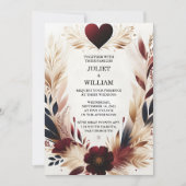 Naar Maroon Traditionele Herfst Paar Bourgondië Br Kaart (Voorkant)