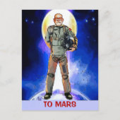 Naar Mars astronaut Kaart, bewerk tekst, Briefkaart (Voorkant)